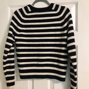 J. Crew wool black and white stripe sweater